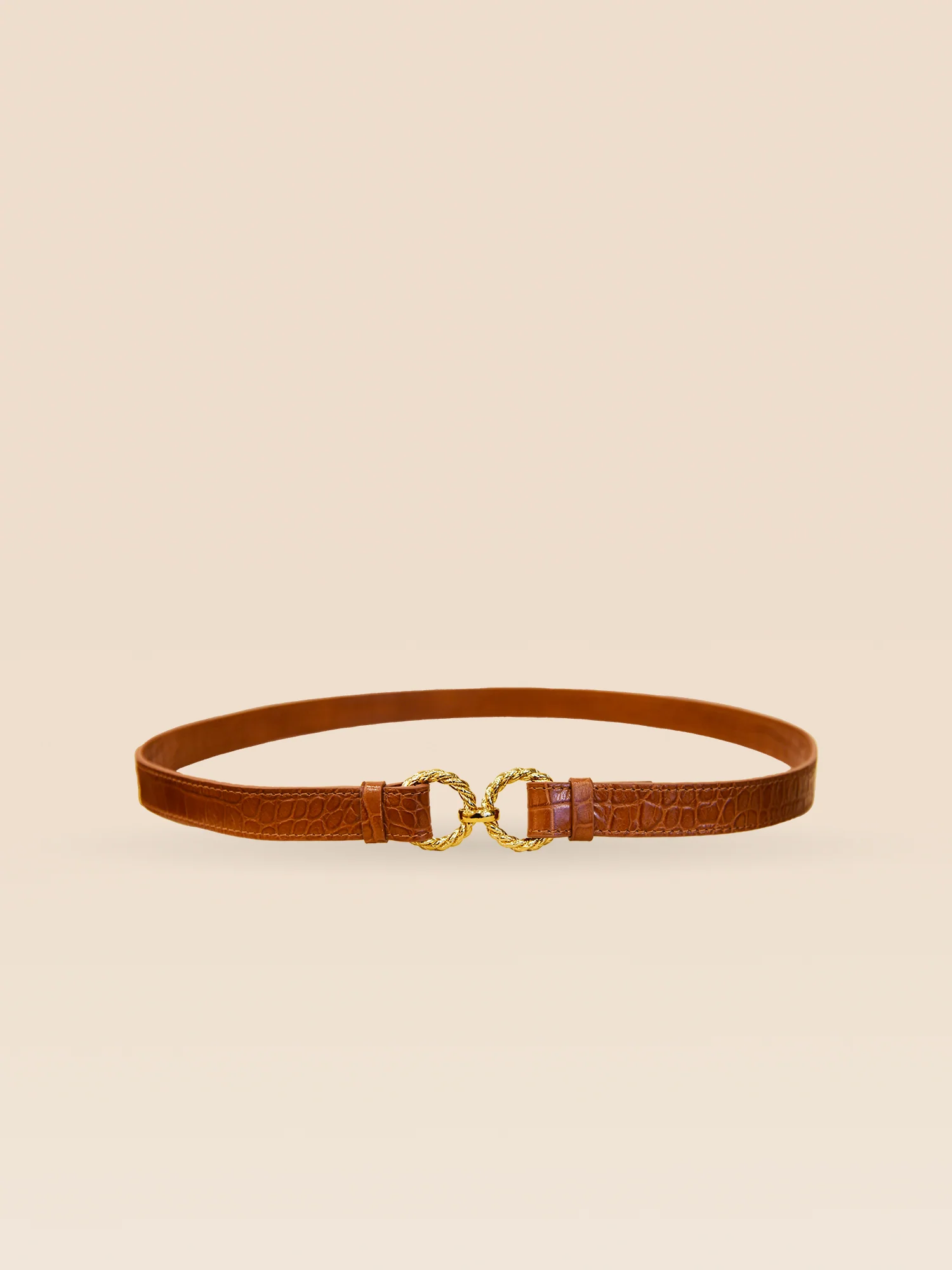 CEINTURE AIMÉE CROCO CAMEL