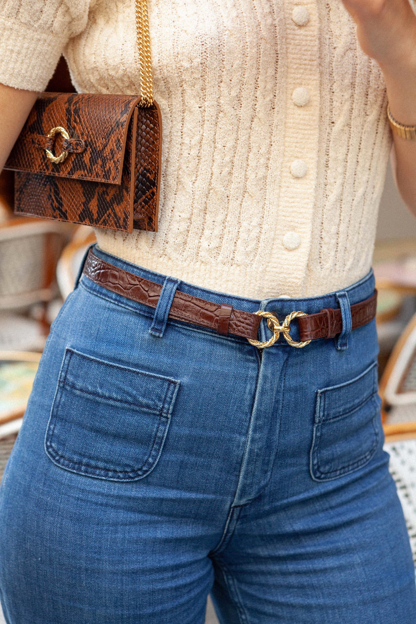 CEINTURE AIMÉE CROCO CHOCOLAT - Image 11