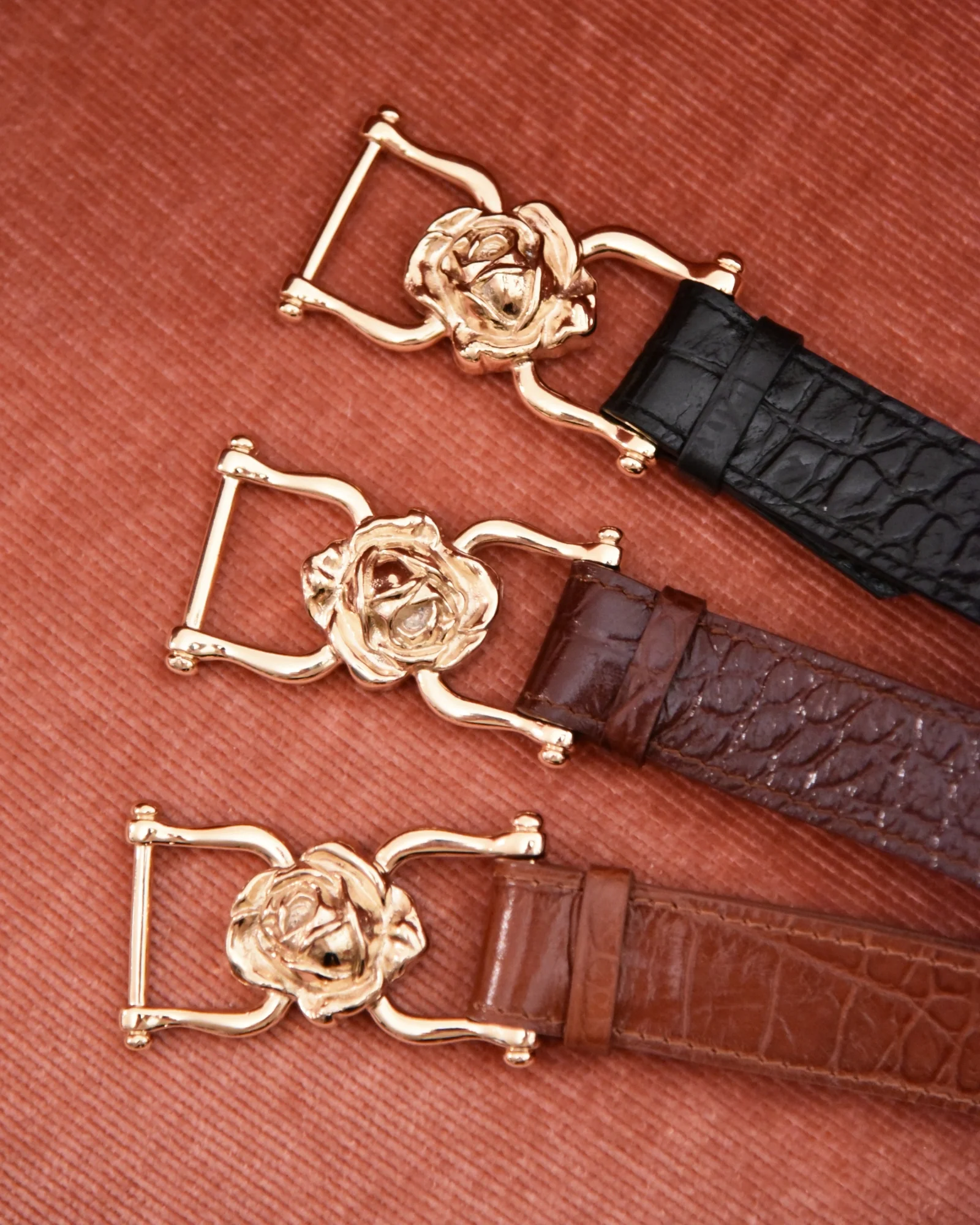 CEINTURE ROSIE CROCO CAMEL - Image 3
