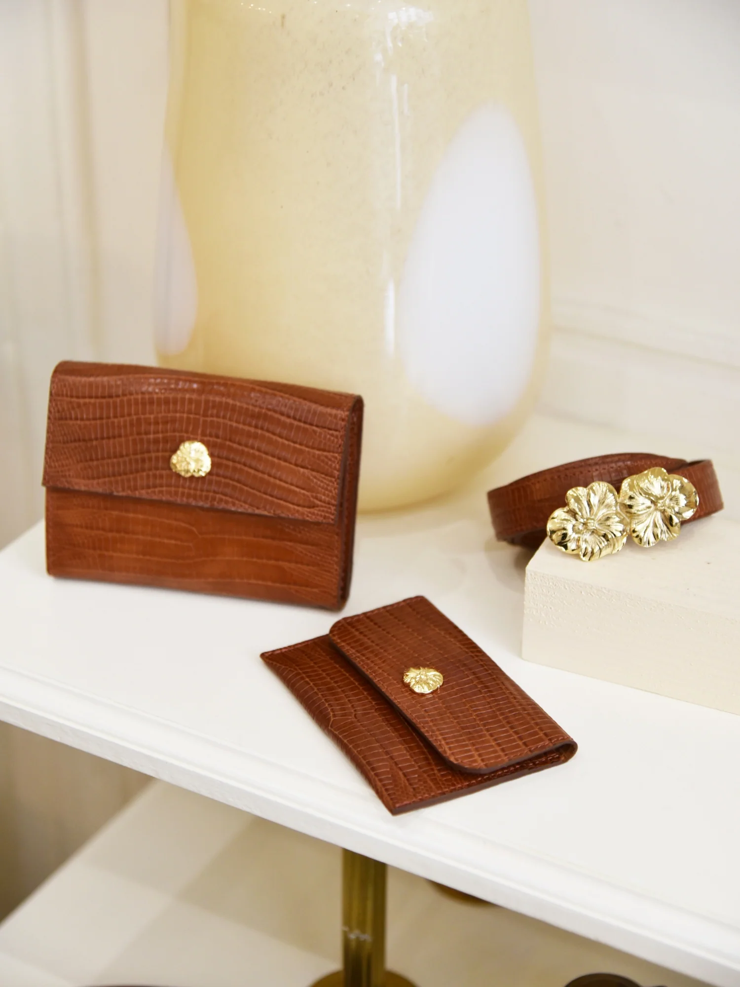 PORTE-CARTES ADÈLE LÉZARD CAMEL - Image 3