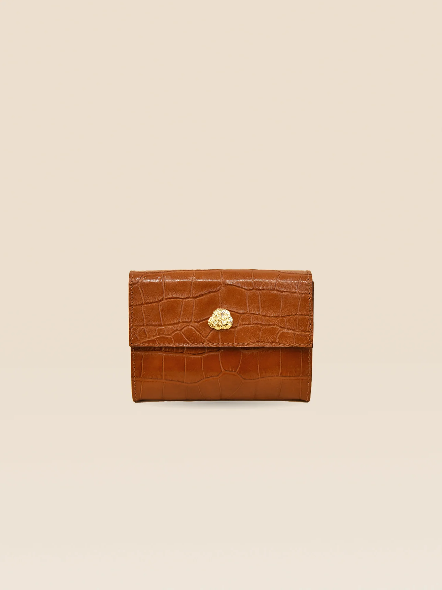 PORTEFEUILLE ADÈLE CROCO CAMEL
