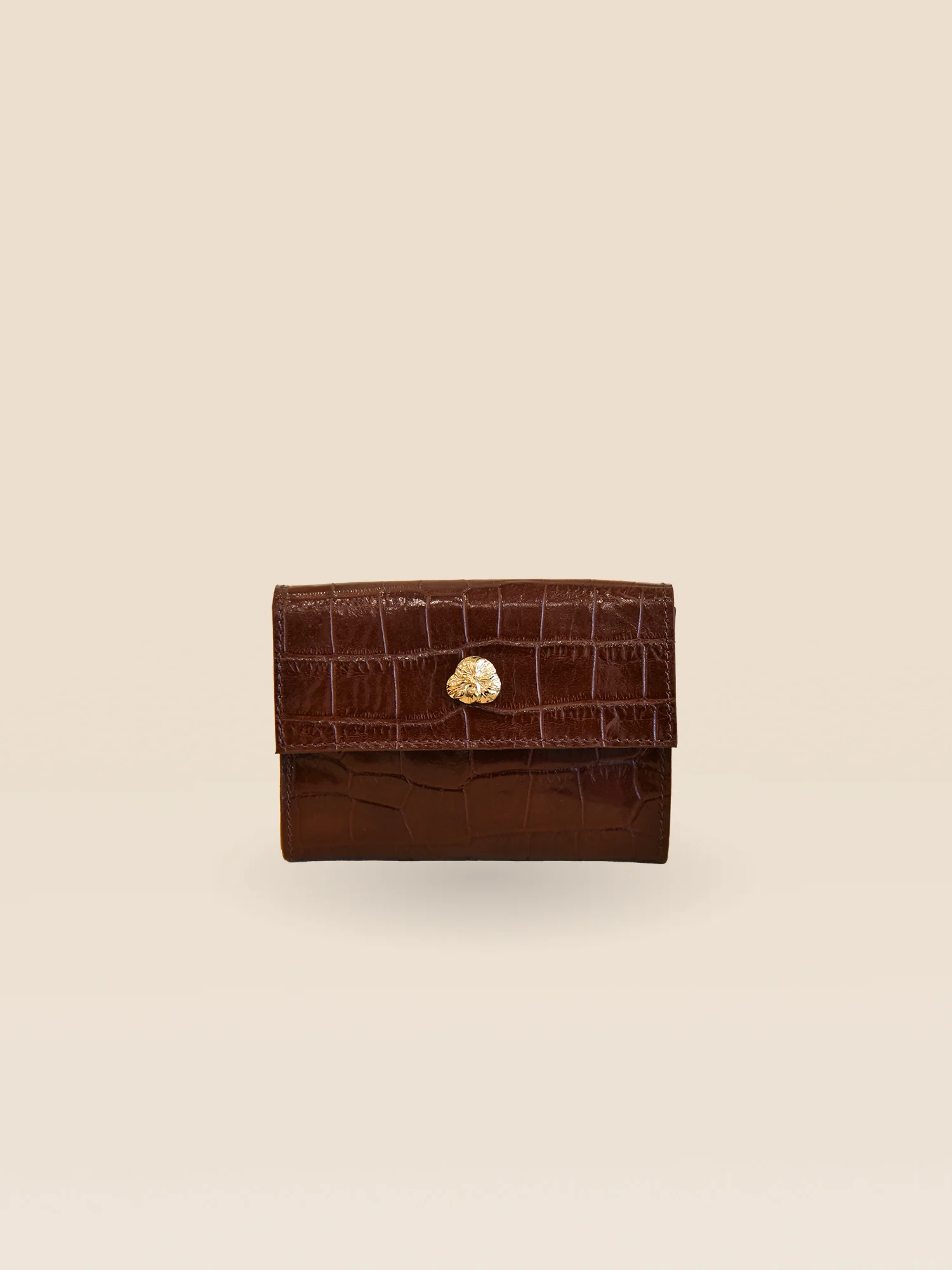 PORTEFEUILLE ADÈLE CROCO CHOCOLAT