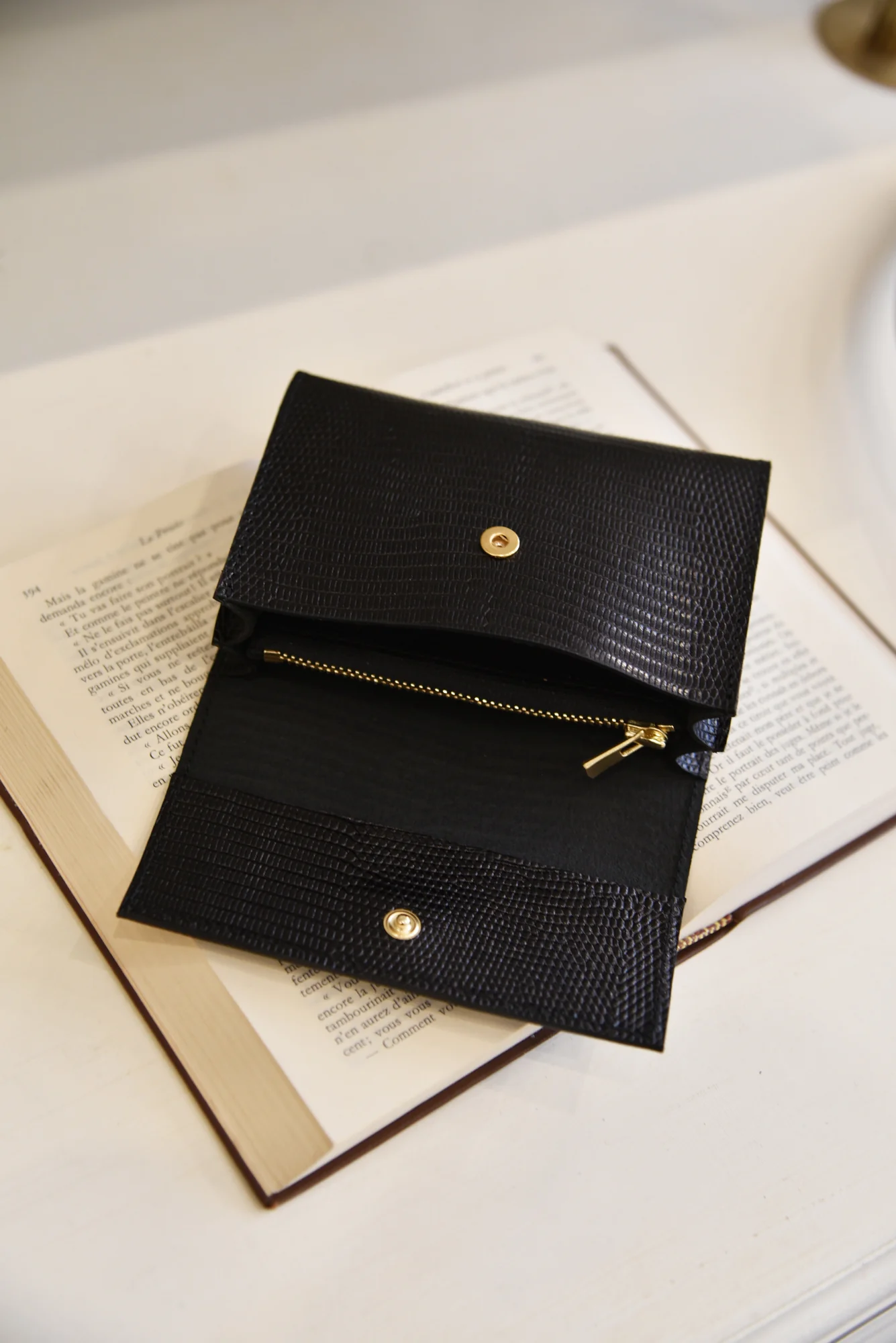 PORTEFEUILLE ADÈLE LÉZARD NOIR - Image 3