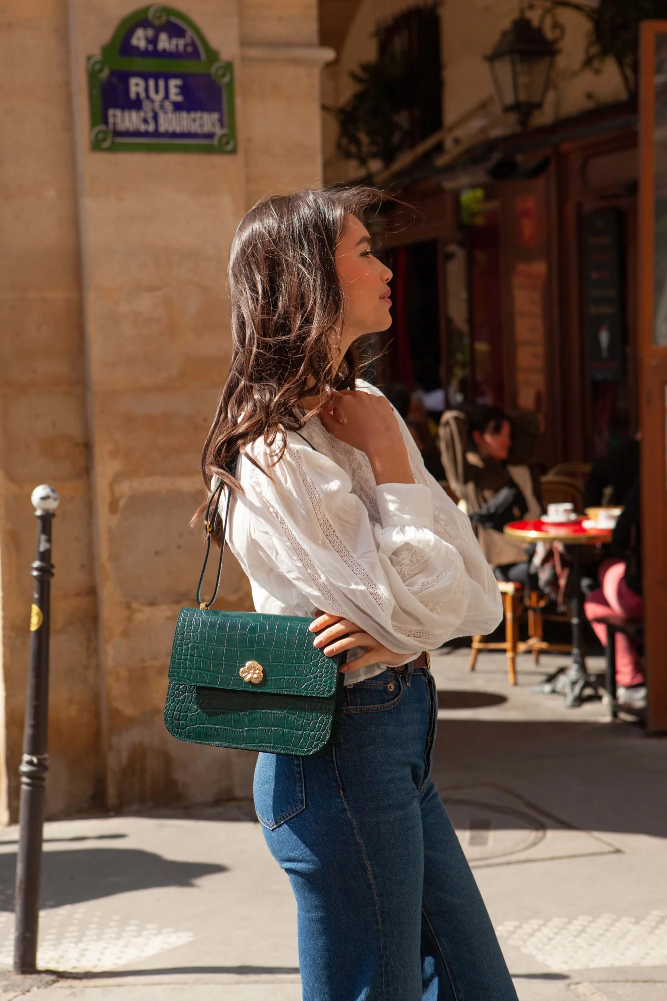 SAC ADÈLE CROCO VERT SAPIN - Image 6