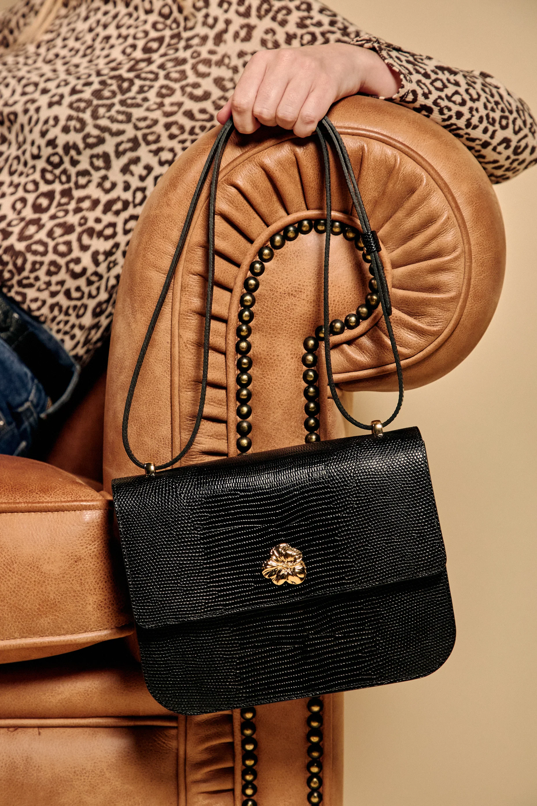 SAC ADÈLE LÉZARD NOIR - Image 6