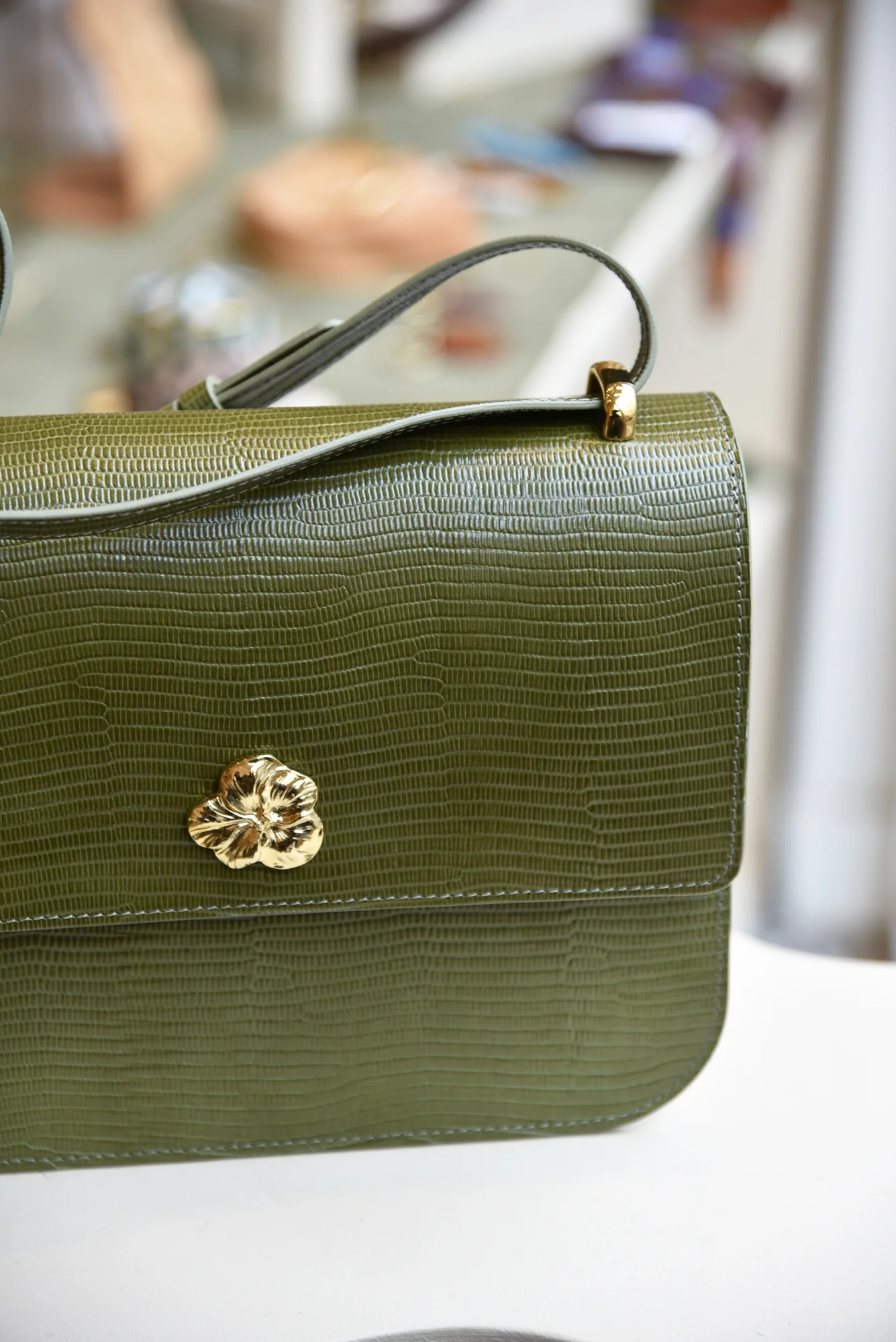 SAC ADÈLE LÉZARD OLIVE - Image 3