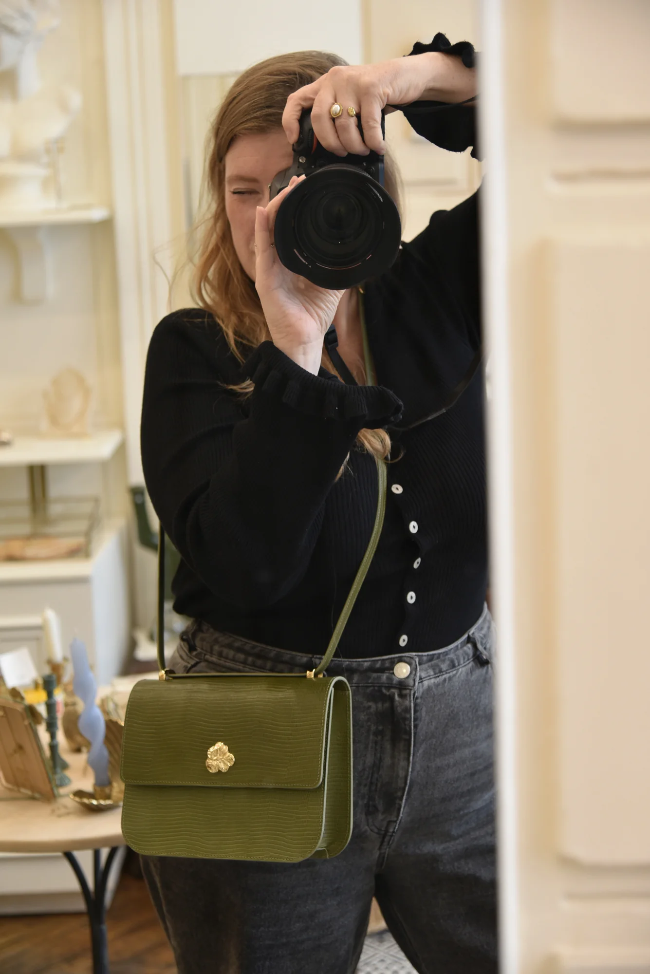 SAC ADÈLE LÉZARD OLIVE - Image 4