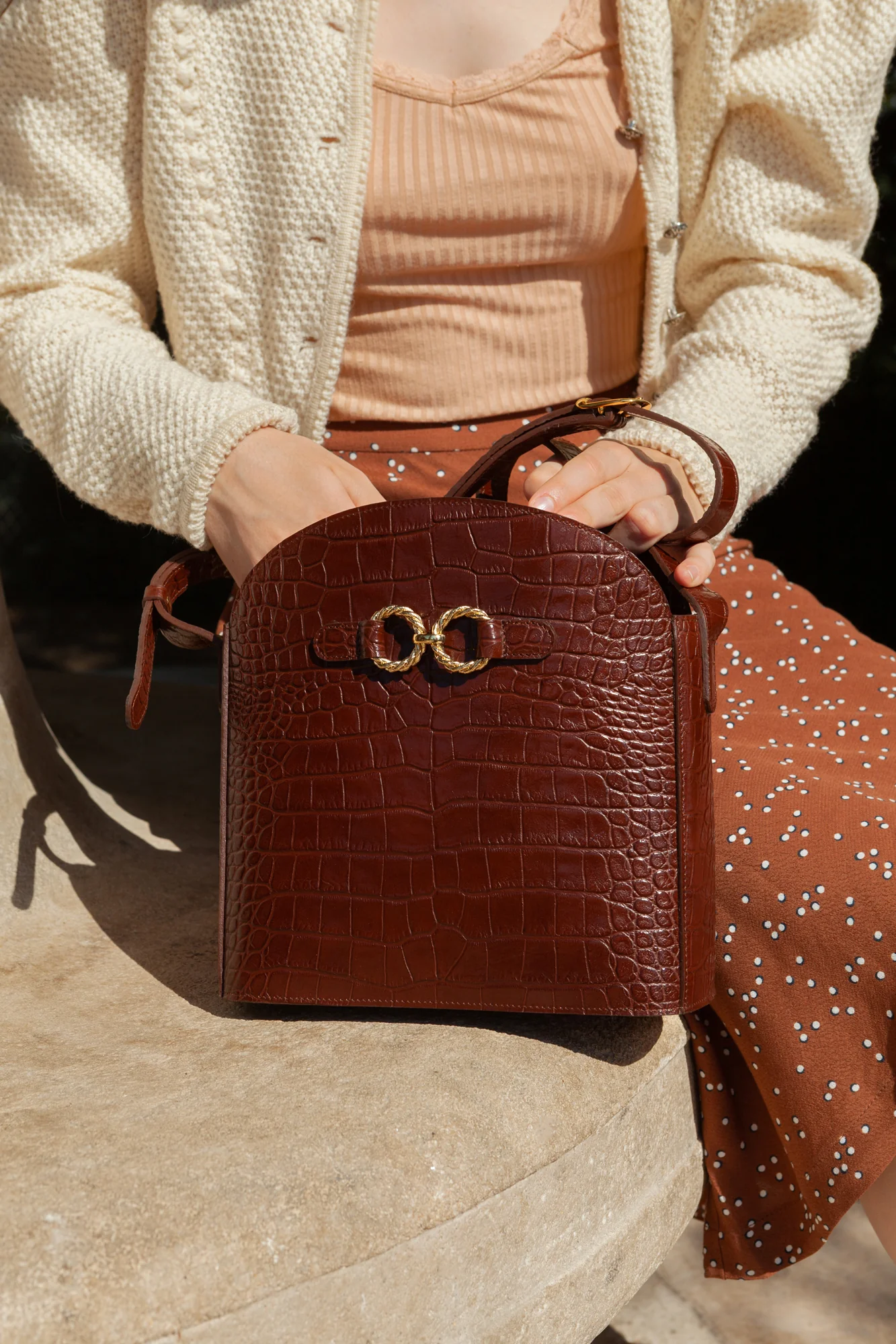 SAC AIMÉE CROCO CHOCOLAT - Image 4