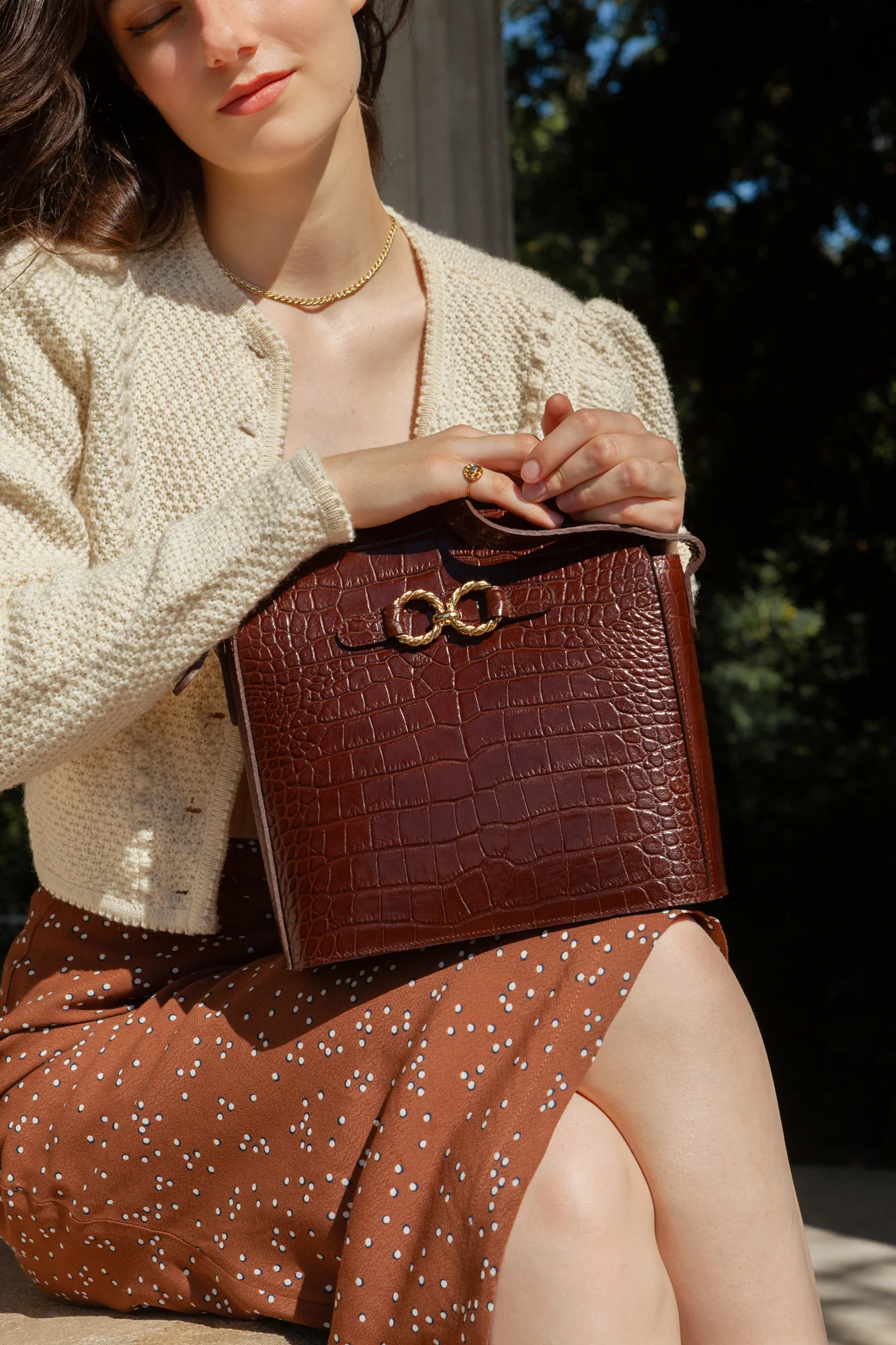 SAC AIMÉE CROCO CHOCOLAT - Image 8
