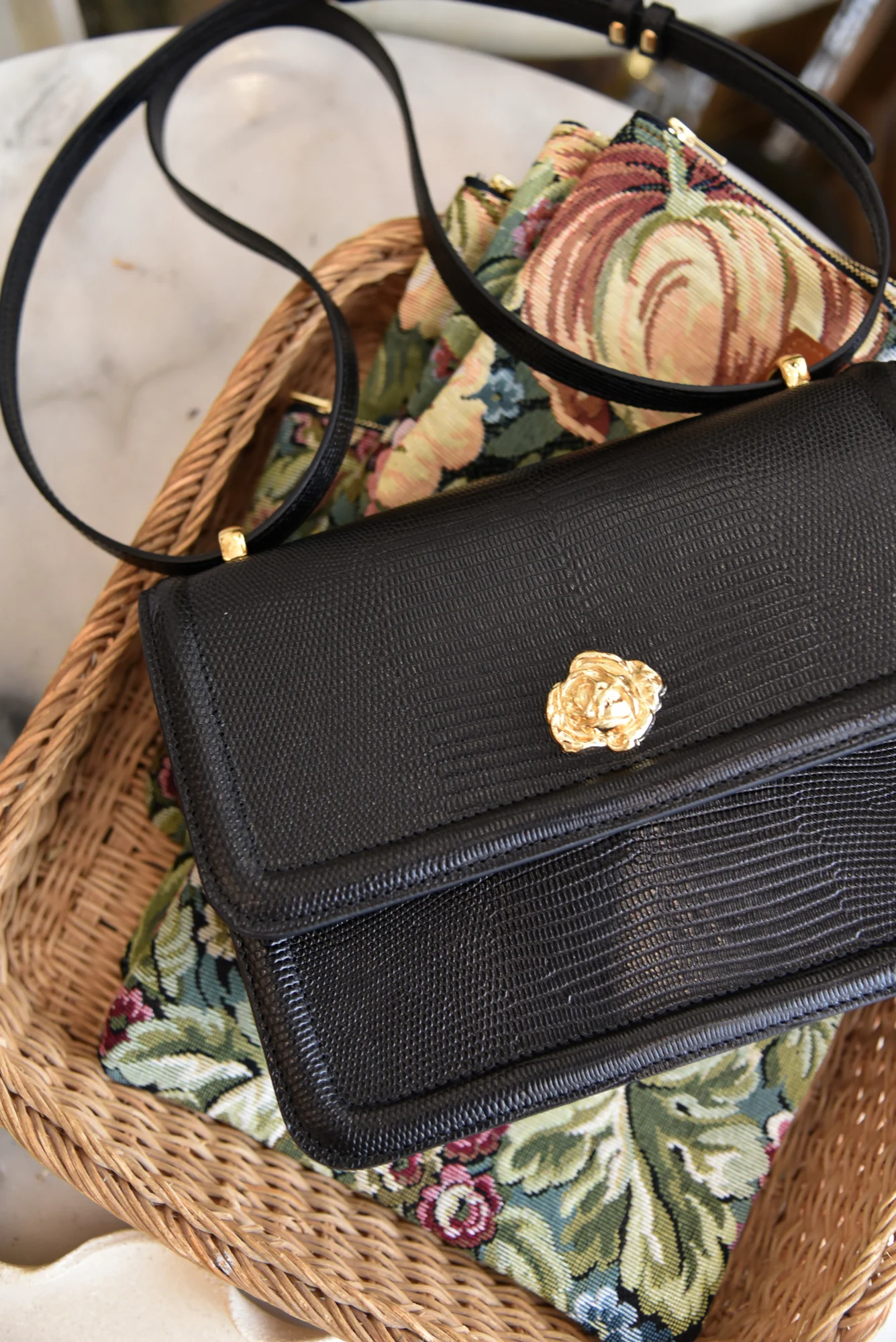SAC GRAND ROSIE NOIR LEZARD - Image 2