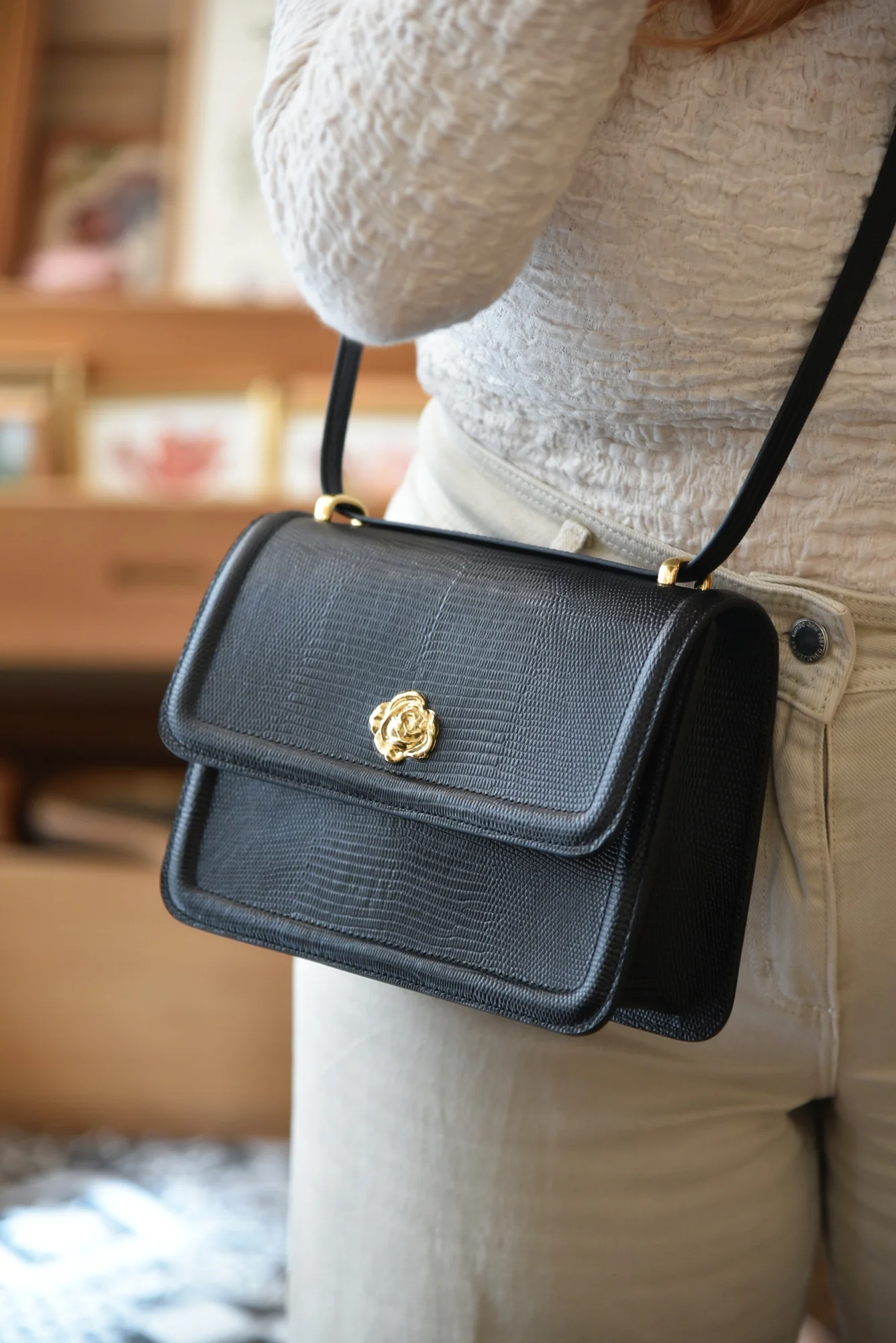 SAC GRAND ROSIE NOIR LEZARD - Image 3