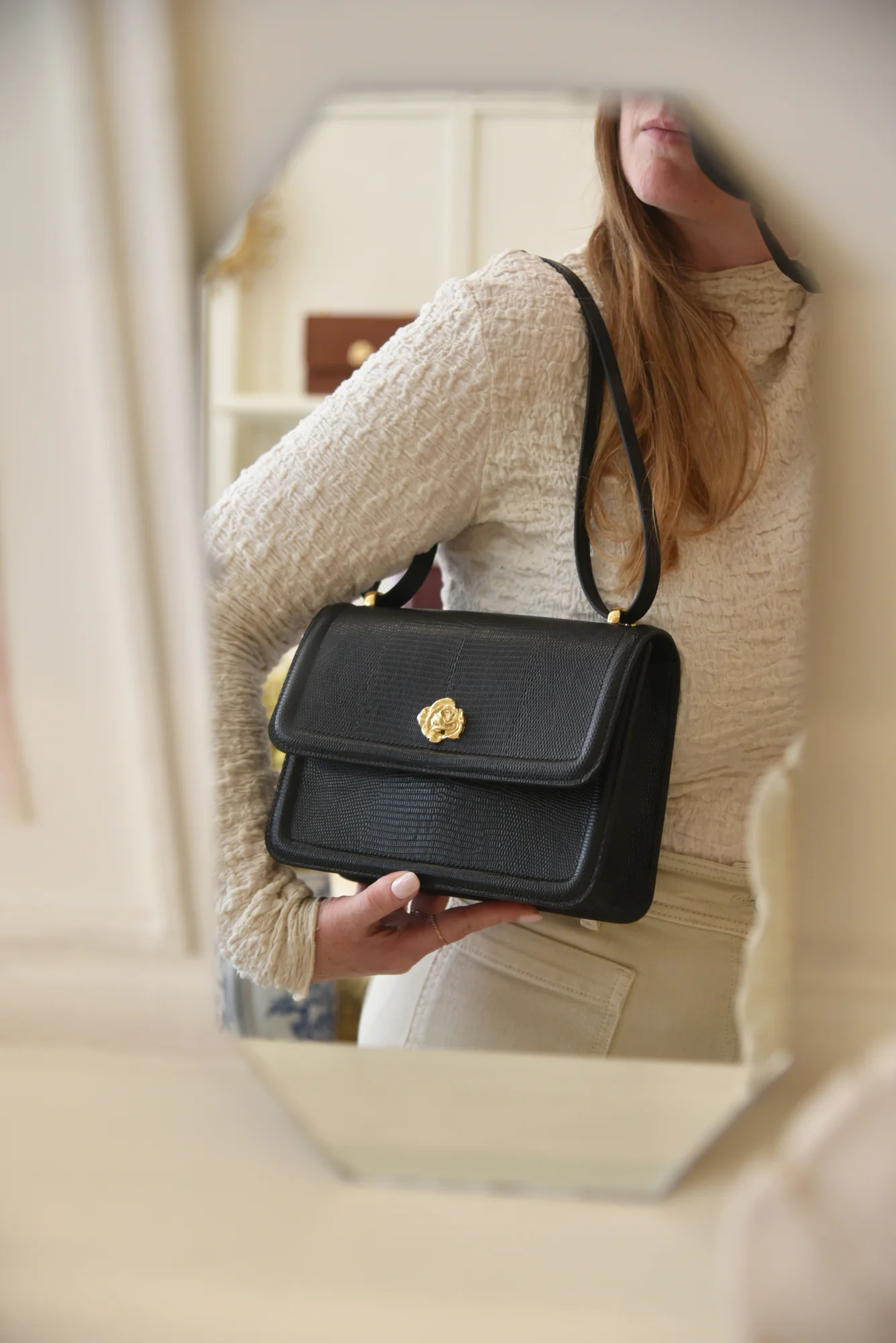 SAC GRAND ROSIE NOIR LEZARD - Image 6