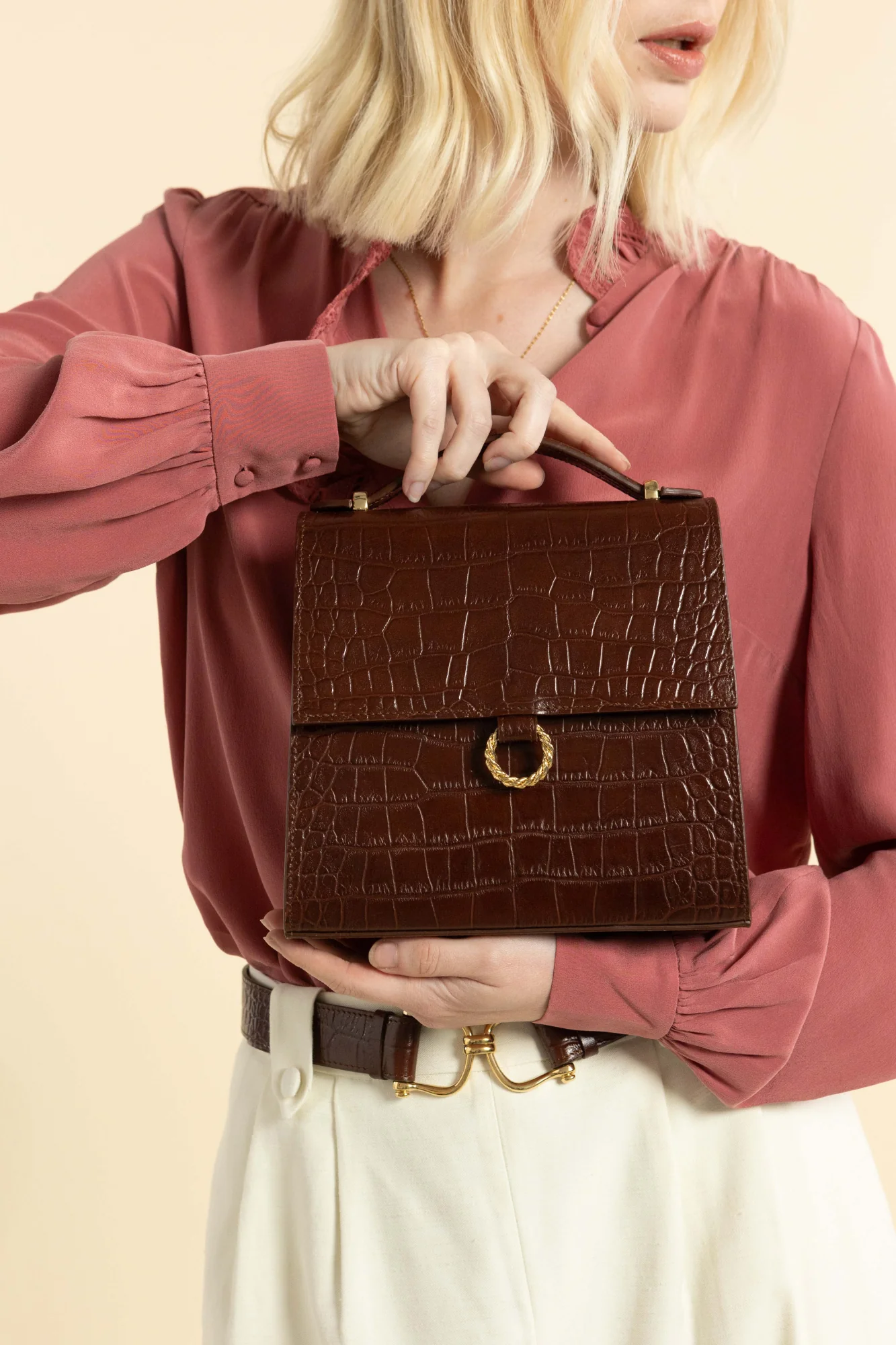 SAC JOSÉPHINE CROCO CHOCOLAT - Image 7