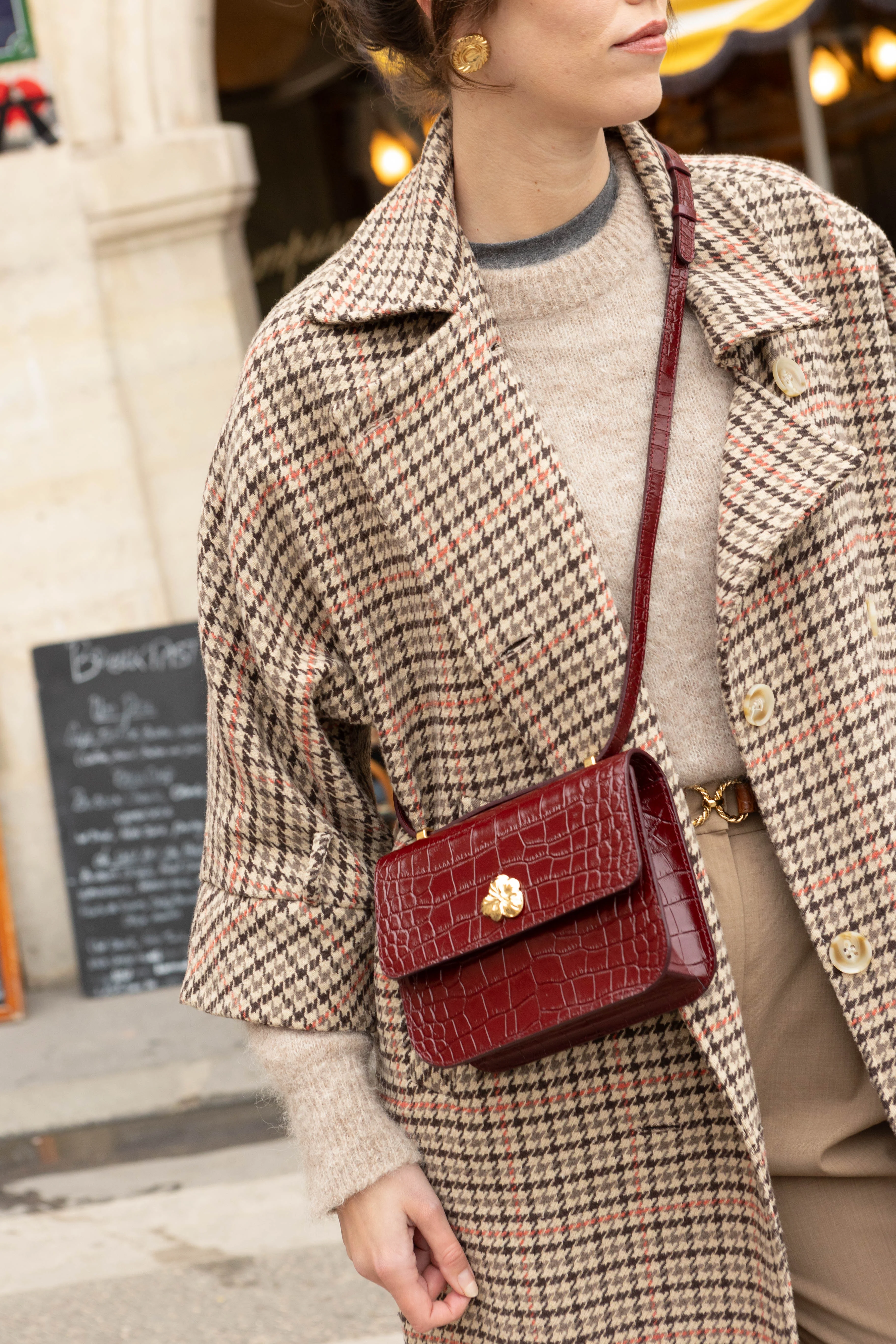 SAC MINI ADÈLE CROCO BORDEAUX - Image 4