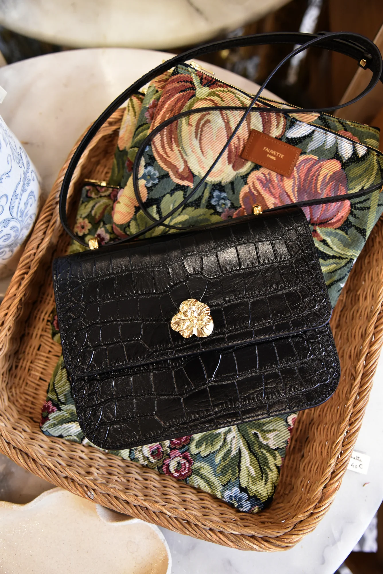 SAC MINI ADÈLE CROCO NOIR - Image 5