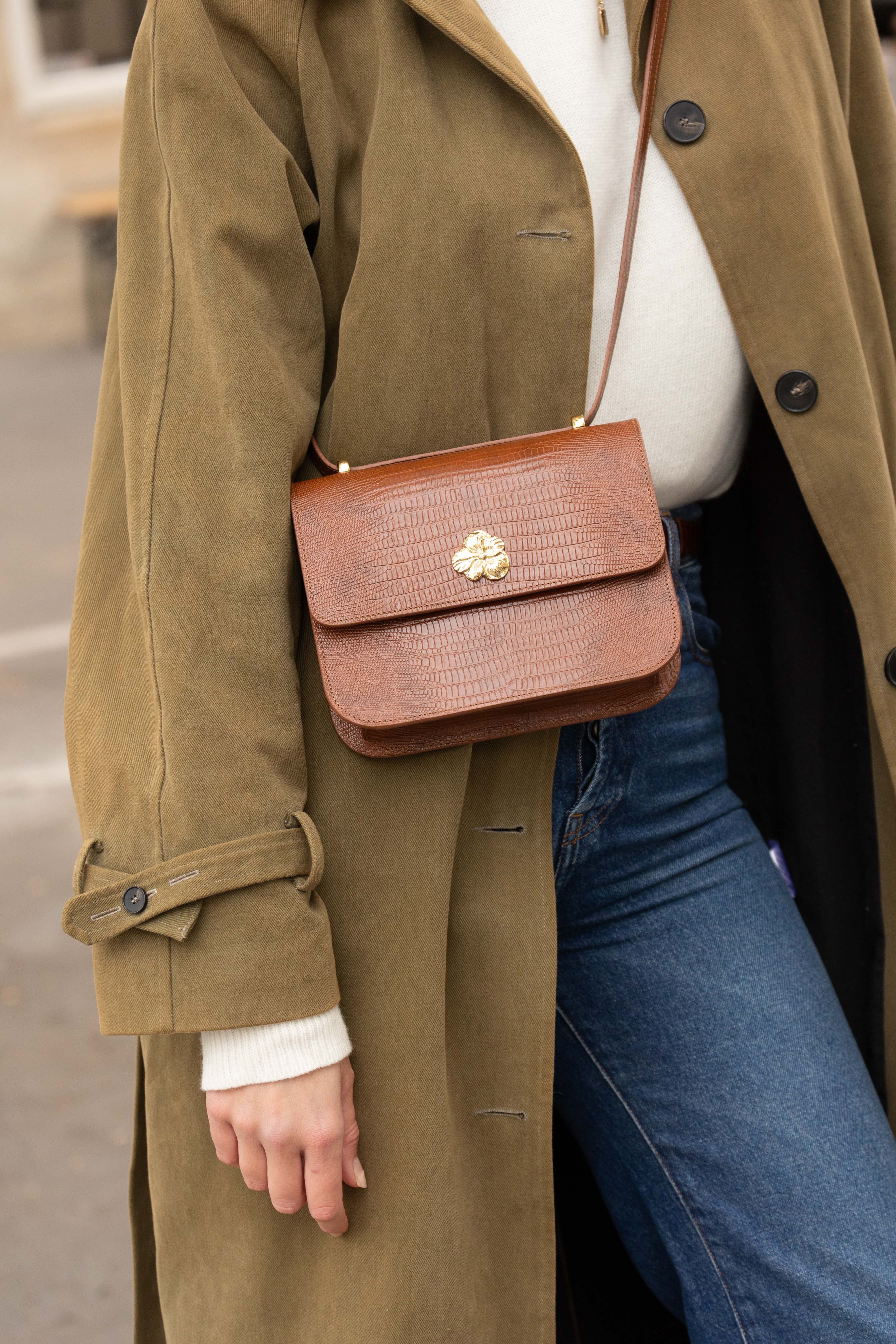 SAC MINI ADÈLE LÉZARD CAMEL - Image 3