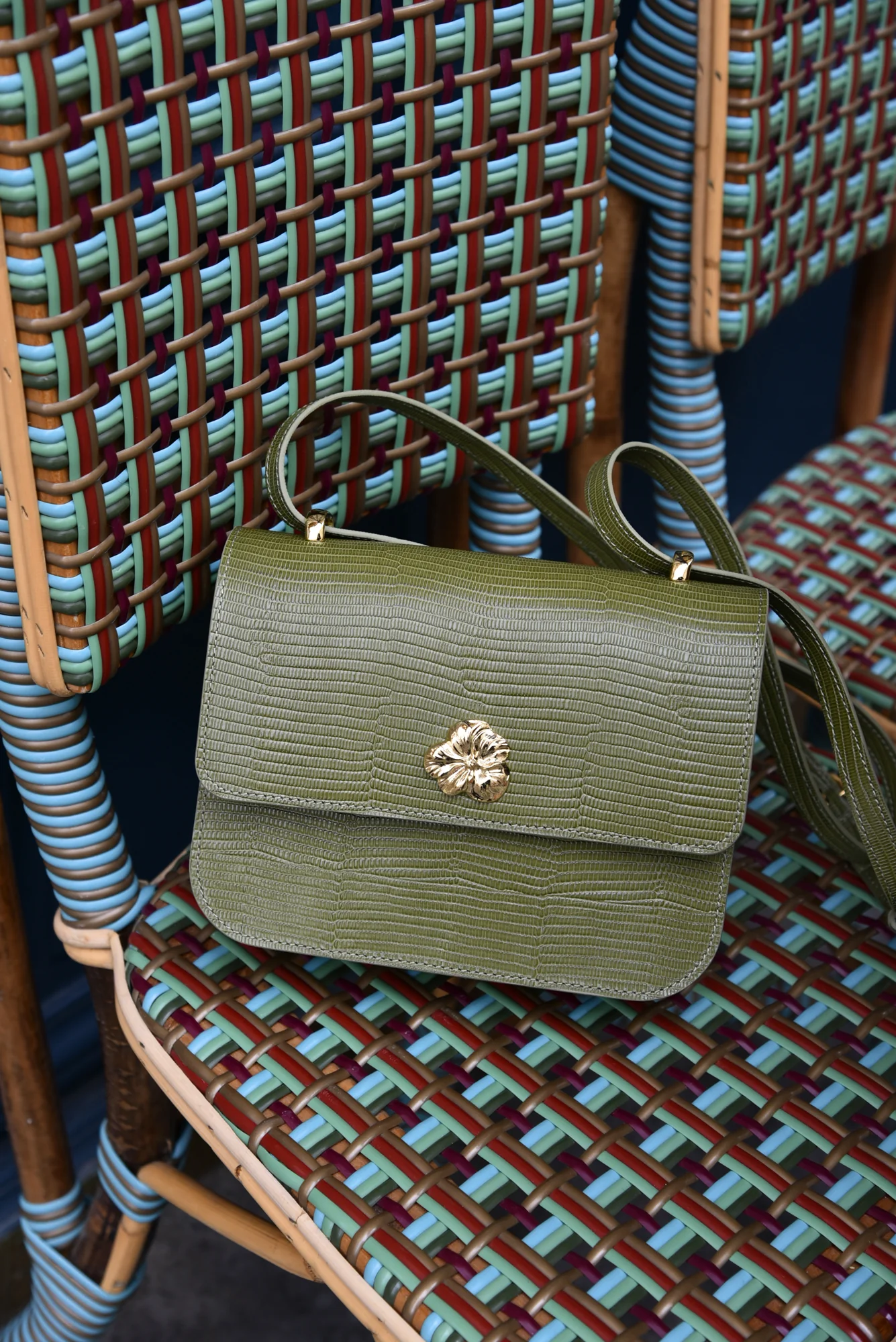 SAC MINI ADÈLE LÉZARD OLIVE - Image 5