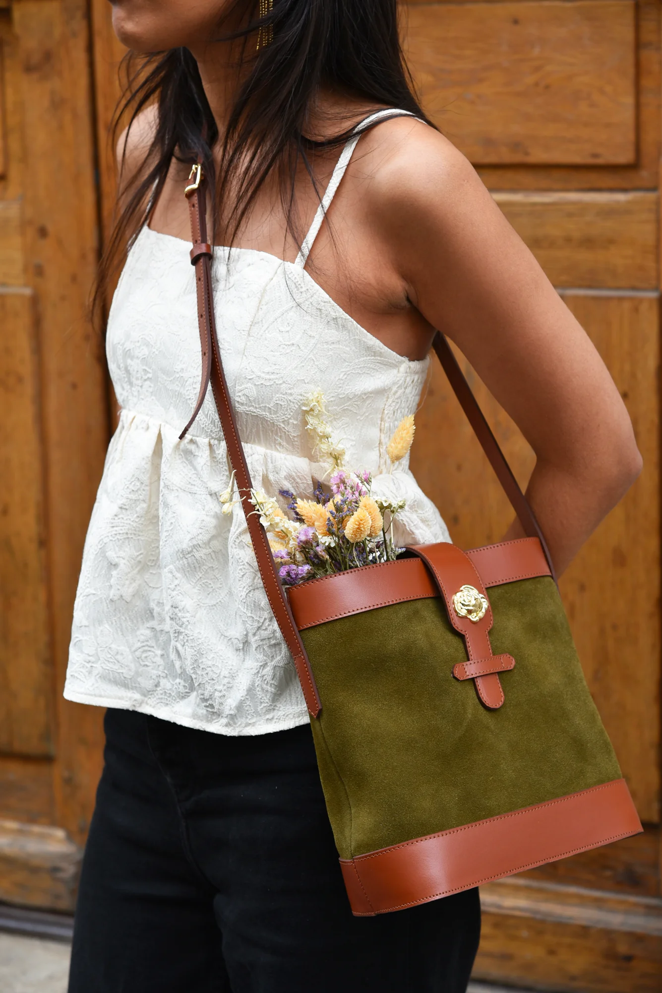 SAC ROSALIE VELOURS OLIVE - Image 5